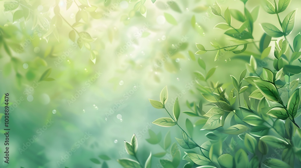 Fresh Green Color Gradation Against a Nature Background - Tranquil and Vibrant Landscape Fresh Green Color Gradation Against a Nature Background - Tranquil and Vibrant Landscape