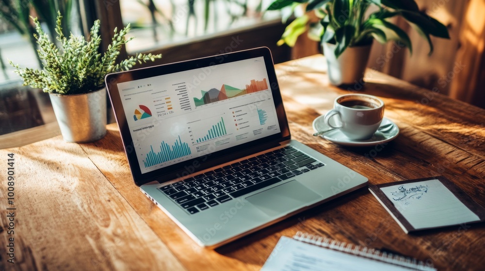 Fototapeta premium Business Analysis Tools on a Modern Workspace