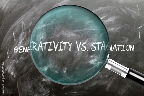 Generativity Vs. Stagnation - learn, study and inspect it. Taking a closer look at generativity vs. stagnation.  ,3d illustration photo