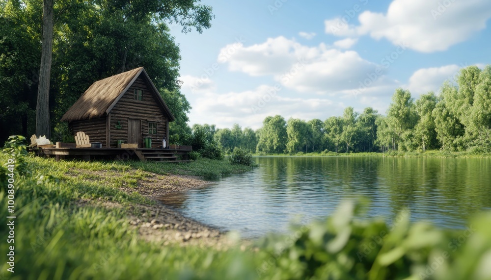 Peaceful Lakeside Getaway Family Enjoying a Quiet Weekend Fishing Trip by the Shore with a Picnic Setup Peaceful Lakeside Getaway Family Enjoying a Quiet Weekend Fishing Trip by the Shore with a Picnic Setup