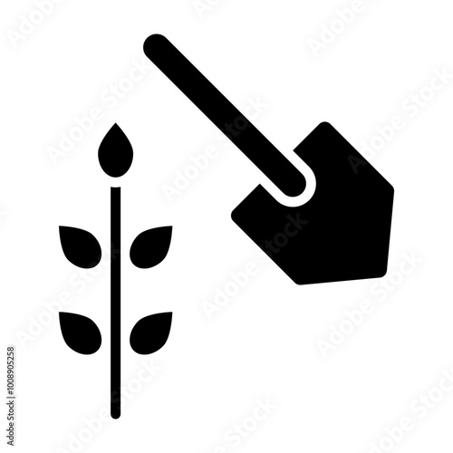 Hoe Glyph Icon Design