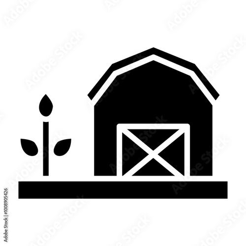 Farm Glyph Icon Design