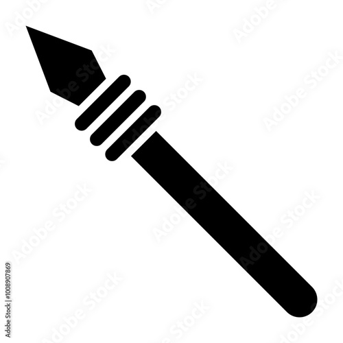 Javelin Spear Glyph Icon Design