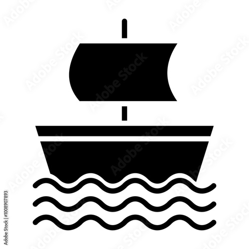 Galleon Glyph Icon Design