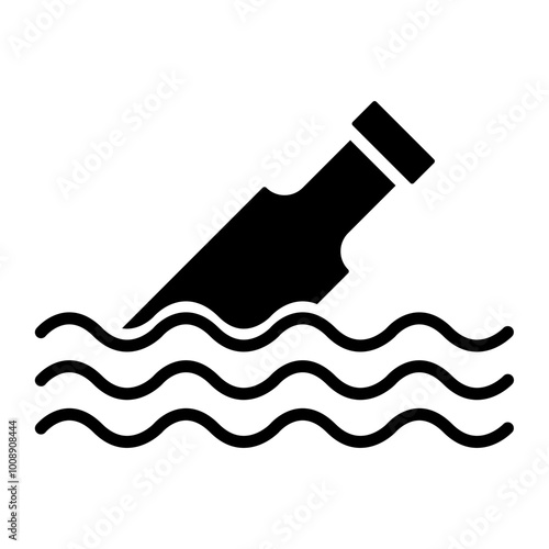 Message Bottle Glyph Icon Design
