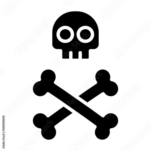 Skull And Bones Glyph Icon Design