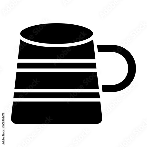 Wooden Mug Glyph Icon Design