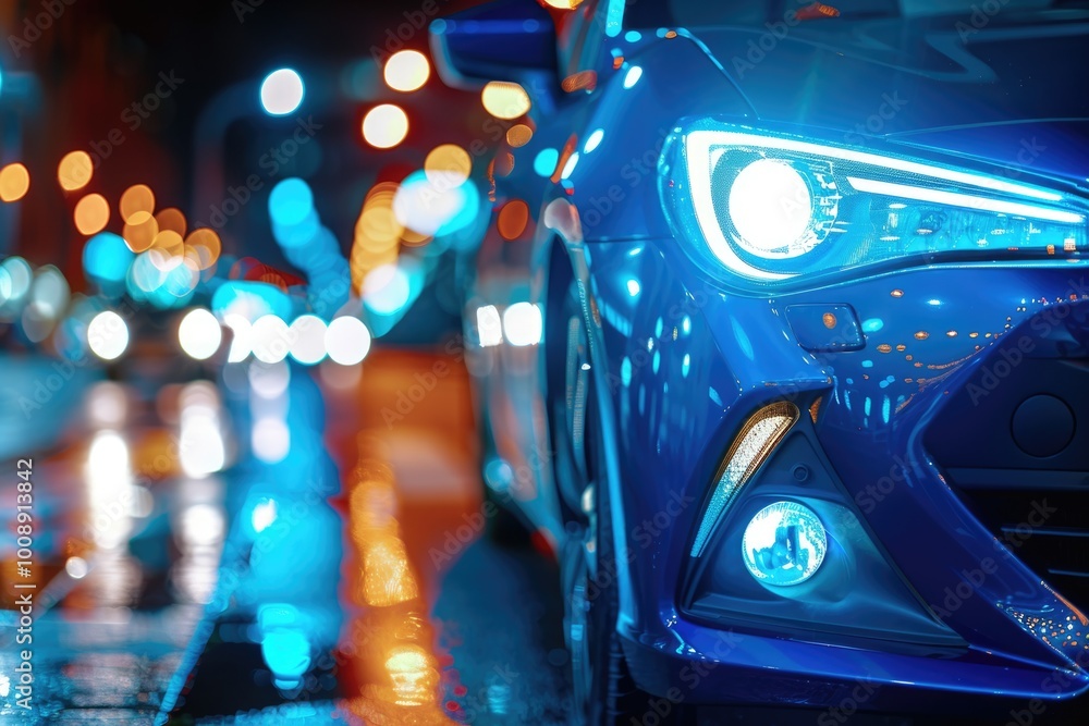 blue car lights at night. long exposure blue car lights at night. long exposure. blue car lights at night. long exposure blue car lights at night. long exposure.
