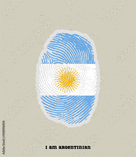 illustration of a fingerprint in Argentinian color, showing the pride of being Argentine	