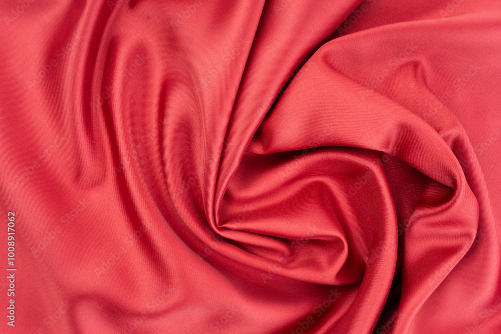 Obraz premium Closeup of ripples in red silk fabric