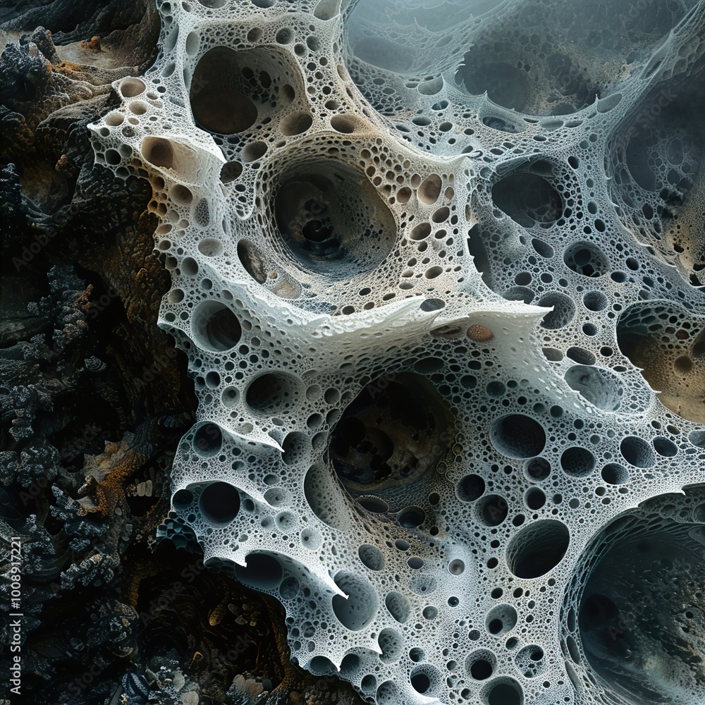 Abstract Rock Formation with Circular Patterns Abstract Rock Formation with Circular Patterns