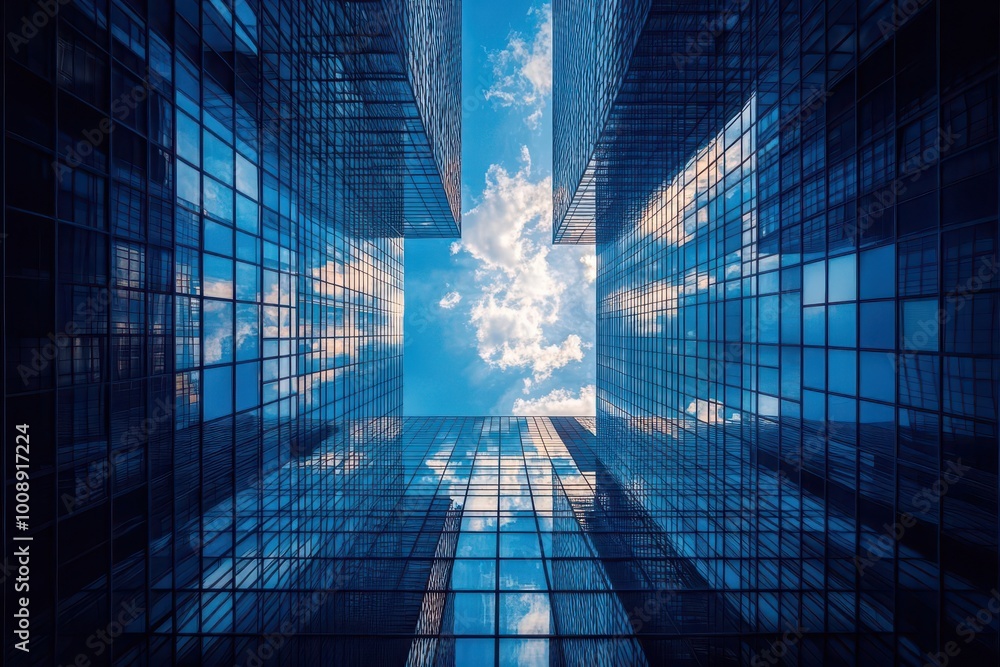 modern skyscrapers towering in a vibrant business district showcasing architectural innovation and urban development with clear blue skies enhancing the cityscape modern skyscrapers towering in a vibrant business district showcasing architectural innovation and urban development with clear blue skies enhancing the cityscape