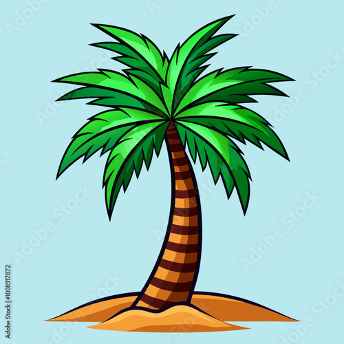 vector illustration of palm tropical tree