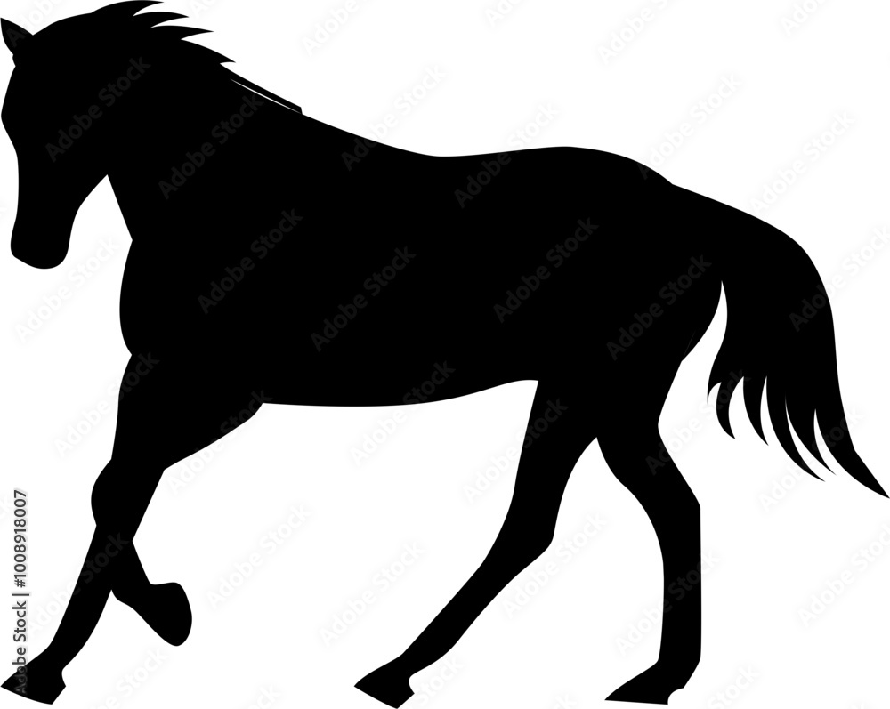 Obraz premium silhouette Vector flat illustration of Brown horse 