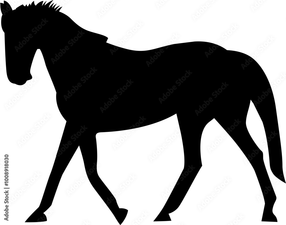 Obraz premium silhouette Vector flat illustration of Brown horse 