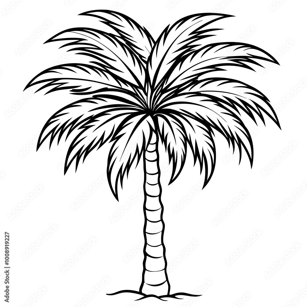 Fototapeta premium vector illustration of palm tropical tree