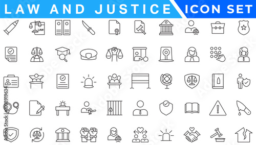 law & justice filled icons set. glyph icons such as finance book, low energy, ingot, keyword, allocation, depressed, corruption, handcuffs, organization chart, ungrowth icon