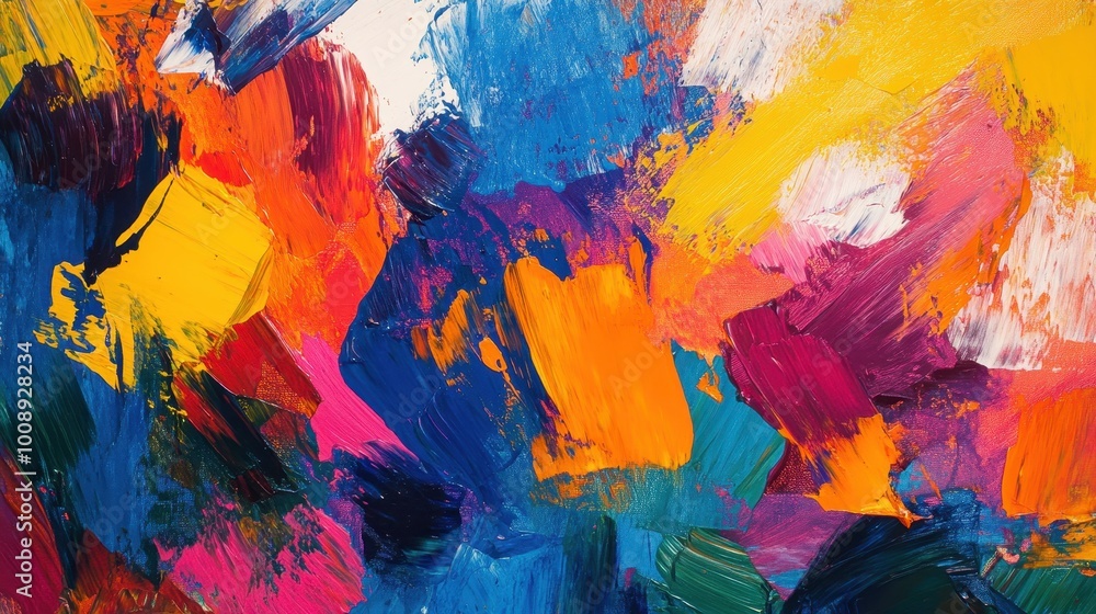 Abstract Painting with Vibrant Colors and Impasto Strokes Abstract Painting with Vibrant Colors and Impasto Strokes