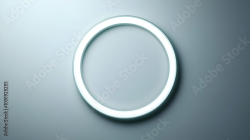 Circular Glowing Frame on Gray Wall