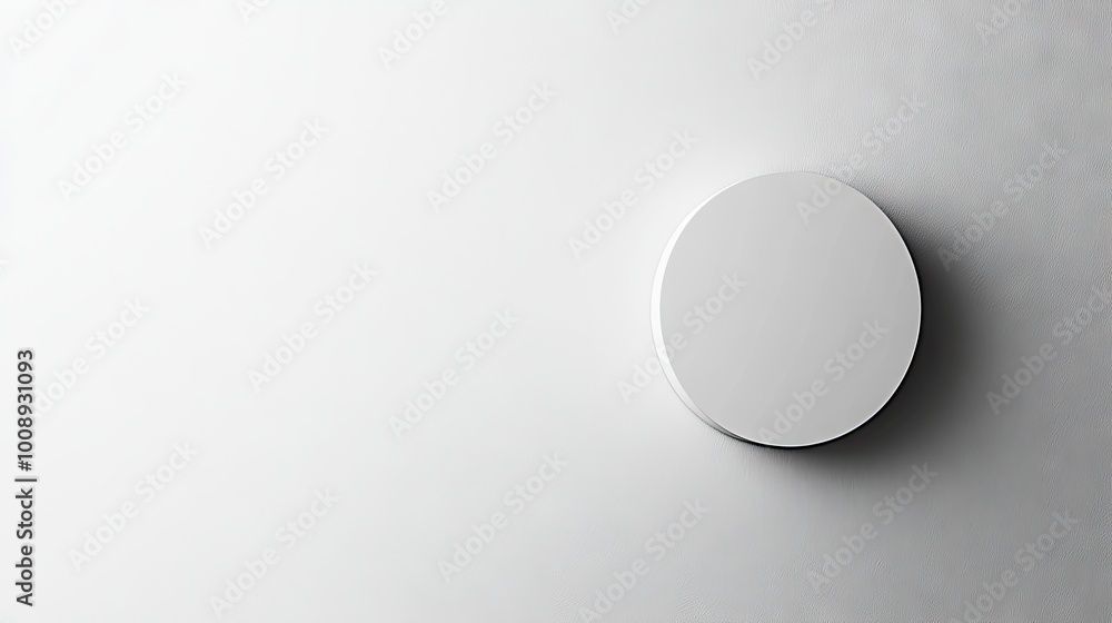 Blank badge on a minimal white surface, perfect for conference or event designs with ample space for text or branding. Blank badge on a minimal white surface, perfect for conference or event designs with ample space for text or branding.