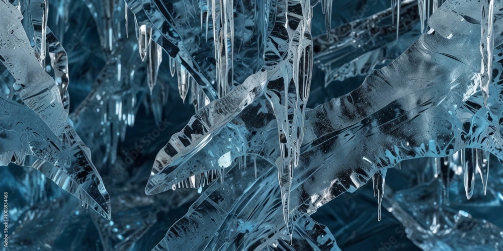Obraz premium Pale blue background of natural ice with cracks and scratches on the surface of frozen water. Banner. Generated by AI.