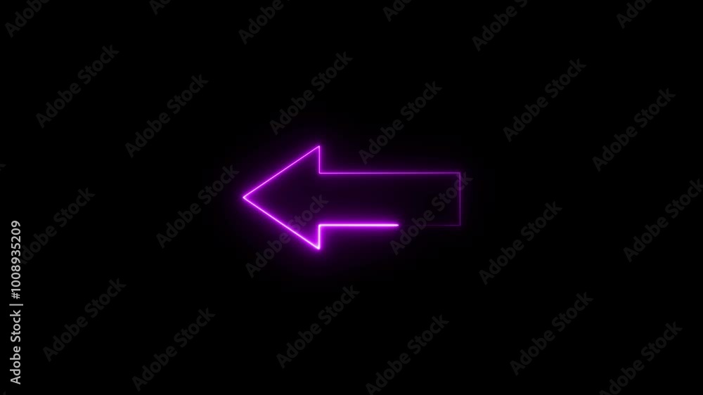 Abstract direction neon arrow sign icon animation. Abstract direction neon arrow sign icon animation.