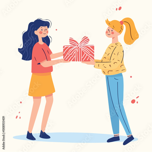 Modern design illustrations of valentine day gift