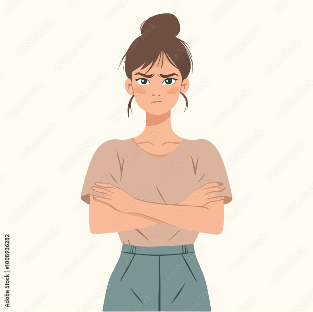 Sad depression woman feeling sorry mental health diseases disorder Flat illustration Sad depression woman feeling sorry mental health diseases disorder Flat illustration