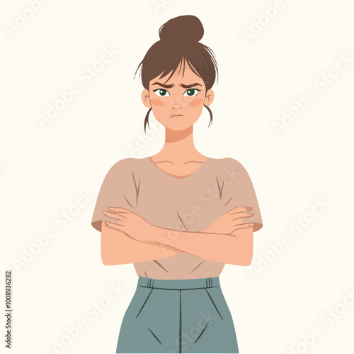 Sad depression woman feeling sorry mental health diseases disorder Flat illustration