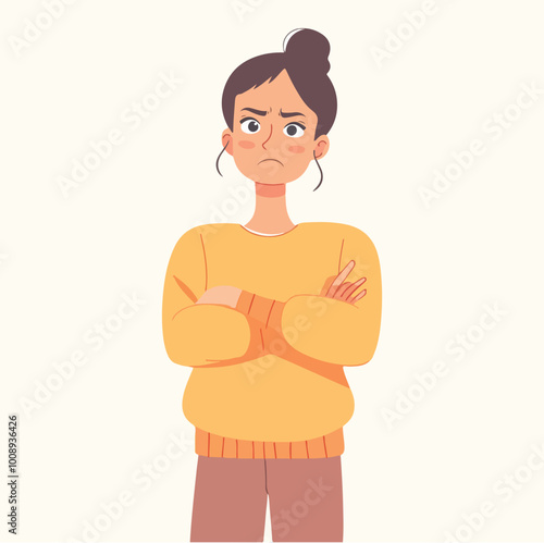 Sad depression woman feeling sorry mental health diseases disorder Flat illustration