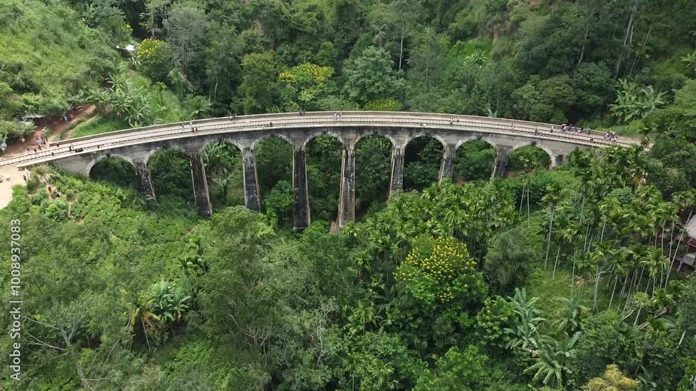 Aerial drone views of Nine Arches Bridge
in Ella, Sri Lanka Aerial drone views of Nine Arches Bridge
in Ella, Sri Lanka