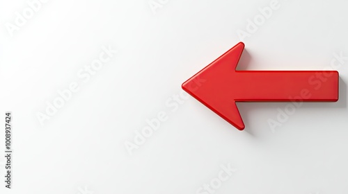 A vibrant red arrow pointing to the left on a clean white background, symbolizing direction or navigation. Free Download A vibrant red arrow pointing to the left on a clean white background, symbolizing direction or navigation. - GFXLoad