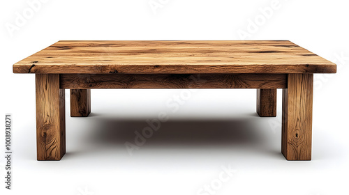 Photo of a Solid Oak Coffee Table with Straight Legs, Showcasing the Elegant Design and Craftsmanship, Perfect for Enhancing Any Living Room with a Touch of Natural Beauty and Warmth, While Providing 