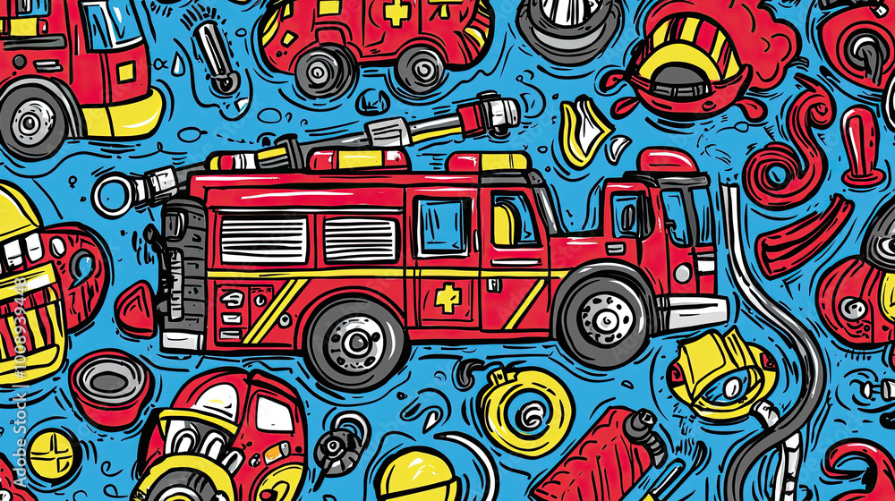 Vehicle doodles background Vehicle doodles background