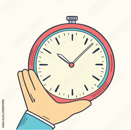 Clock flat illustration