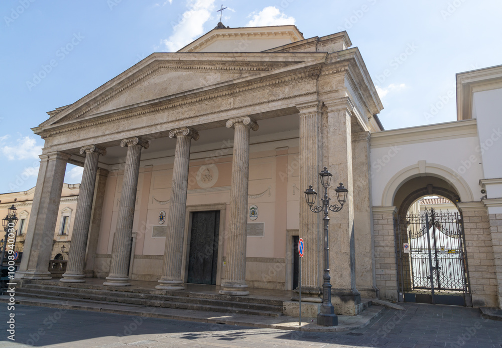 Obraz premium Cathedral of St. Peter the Apostle, is the most important Catholic place of worship in the city of Isernia, Molise, Italy