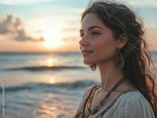 Serene Sunset Portrait