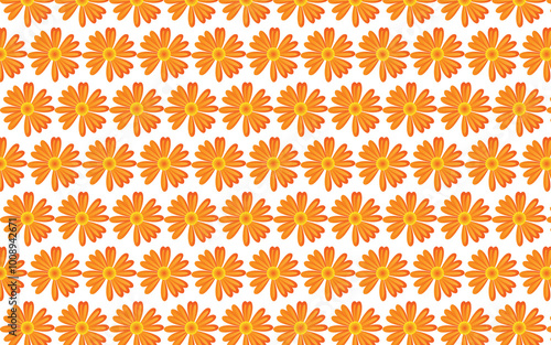 Pattern design is a floral pattern with orange illustrations. It is used in clothing design.