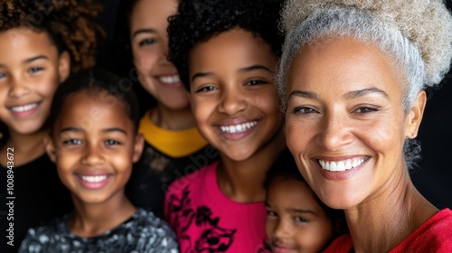 Happy Family Smiles in Realistic Portrait Style