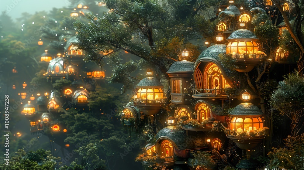 Enchanted Treehouse Village: A Dreamy Fantasy World Enchanted Treehouse Village: A Dreamy Fantasy World