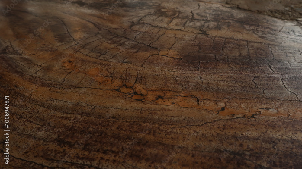 Naklejka premium Empty wooden table top, brown color