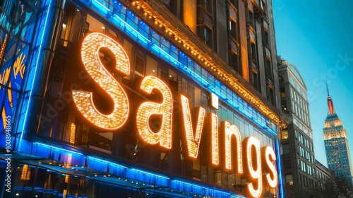 a savings sign in new york city