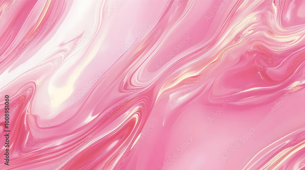 Obraz premium Pink Abstract Liquid Background with Wavy Patterns