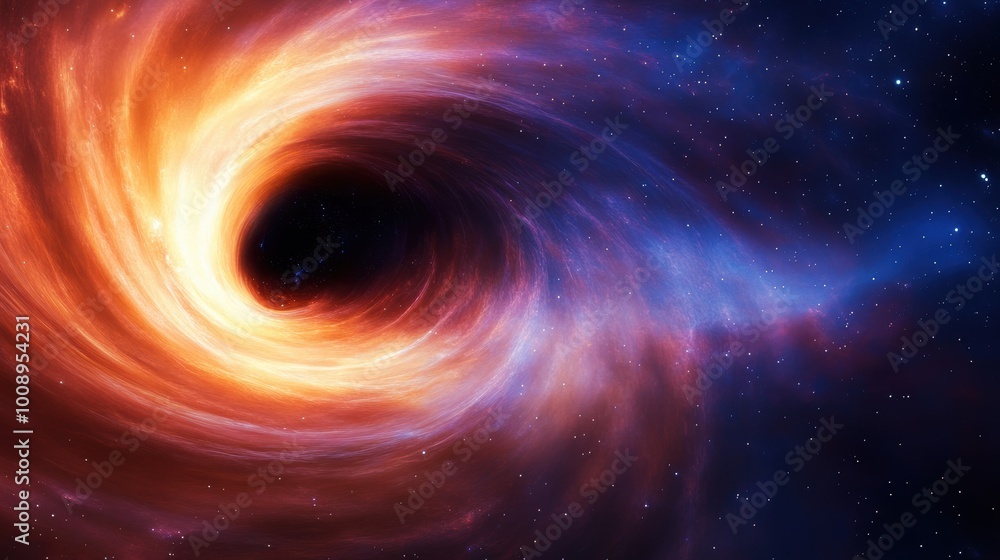 Vibrant Cosmic Scene of a Black Hole in Space Vibrant Cosmic Scene of a Black Hole in Space