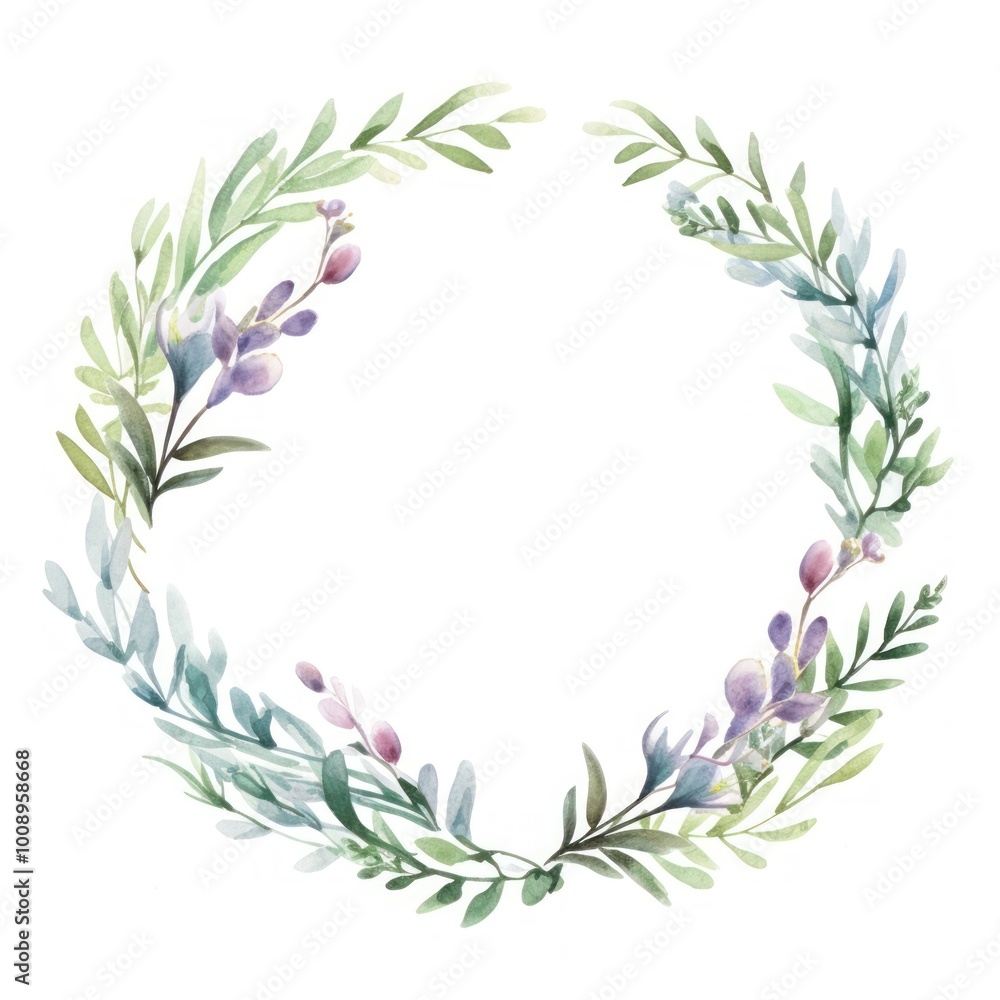 Naklejka premium Wreath pattern flower plant.
