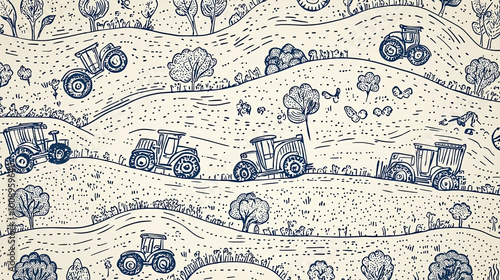 Vehicle doodles background