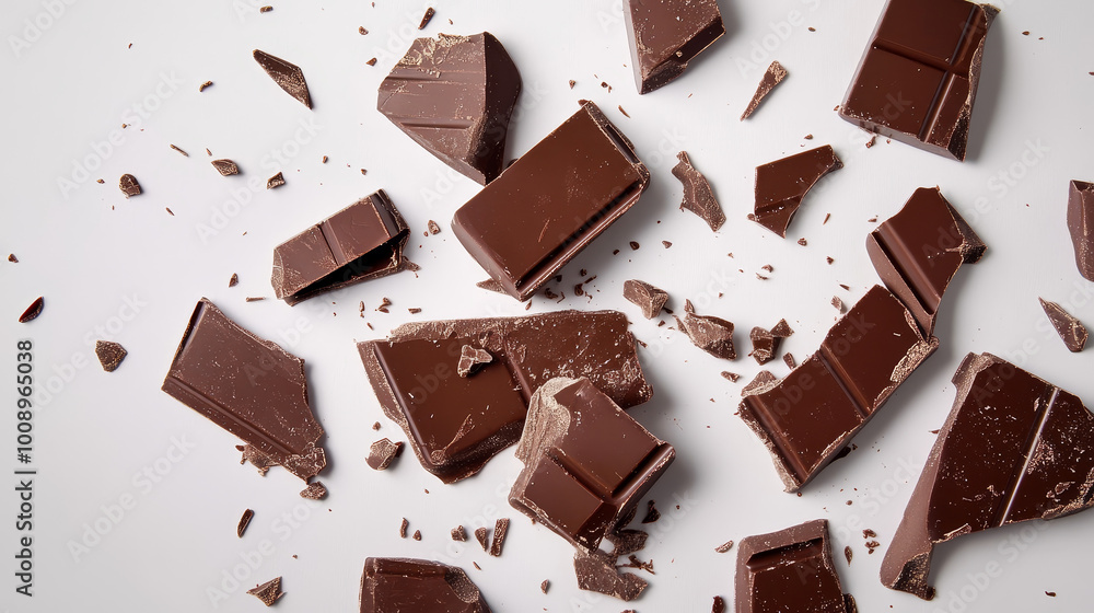 Broken chocolate bars , Captured With Sony 85mm , Quality Enhanced With Ai Broken chocolate bars , Captured With Sony 85mm , Quality Enhanced With Ai
