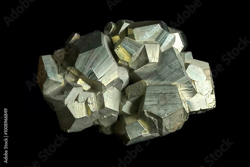 Close-up of a pyrite mineral with vibrant golden reflective surfaces