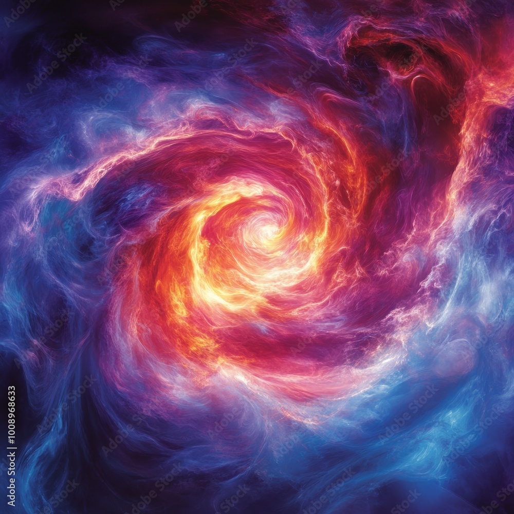 Abstract Swirling Nebula with Fire and Smoke Cosmic Energy Background Abstract Swirling Nebula with Fire and Smoke Cosmic Energy Background