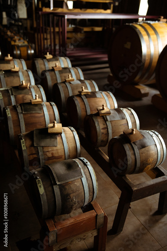 Balsamic vinegar barrels where the vinegar waits to be aged.